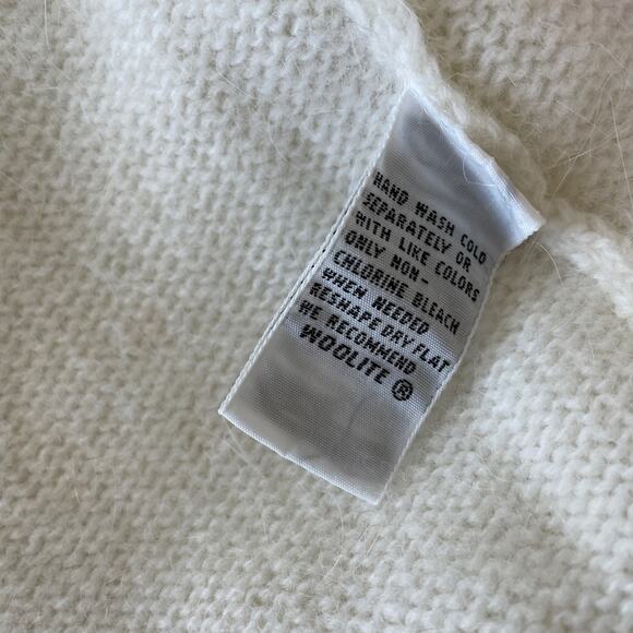 Russ Knit Connection Lambswool Angora Cream Blush Pink Vintage Sweater M - Picture 6 of 8